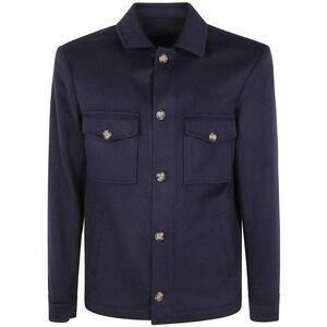 BARBA NAPOLI Men's Button-Down Shirt Jacket Men BLUE Outerwear